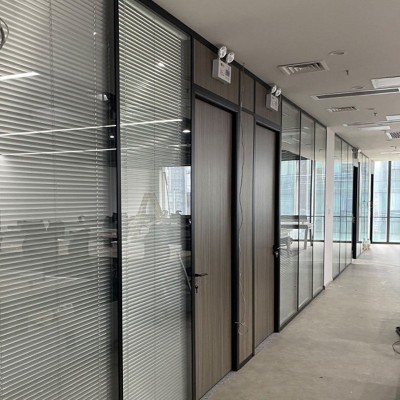 玻璃隔断墙铝合金百叶隔断墙办公隔断厂房医院屏风办公室高隔断墙图4