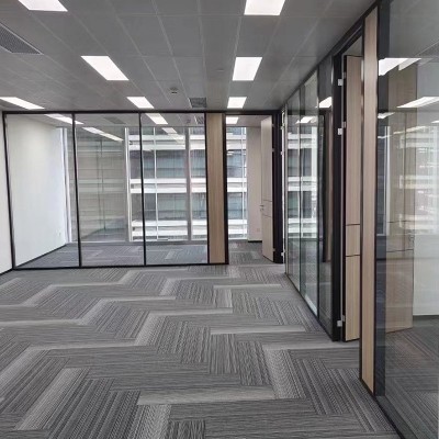 玻璃隔断墙铝合金百叶隔断墙办公隔断厂房医院屏风办公室高隔断墙图2