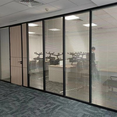 玻璃隔断墙铝合金百叶隔断墙办公隔断厂房医院屏风办公室高隔断墙图3