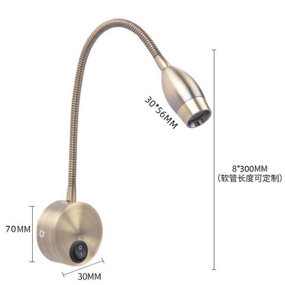 欧式床头灯LED射灯KLZ032A无主灯卧室灯酒店客房阅读灯软管射灯图4