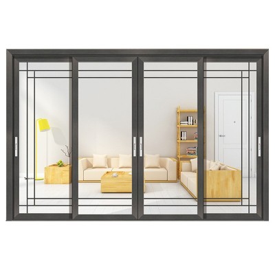 中窄系列推拉门 铝合金静音玻璃门现代简约16极窄推拉门