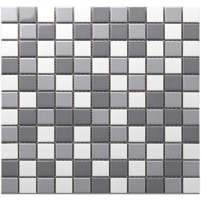 全瓷方块砖 陶瓷马赛克瓷砖卫生间阳台厨房地墙砖 黑白灰色小方砖图3