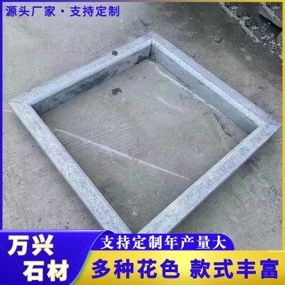 花岗岩树坑石芝麻灰道路园林绿化工程树池边石大理石斜边侧石厂家图3