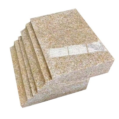 花岗岩荔枝面黄金麻火烧板 25厚别墅小区外墙干挂板 山东锈石石材