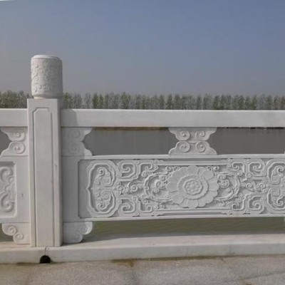 花岗石栏杆栏板厂家寺院仿古石栏杆河道大桥石护栏石材仿古石材图3