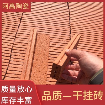 多孔干挂砖 砌墙清水砖小区别墅围墙花坛干挂幕墙装饰砖多孔红砖图1