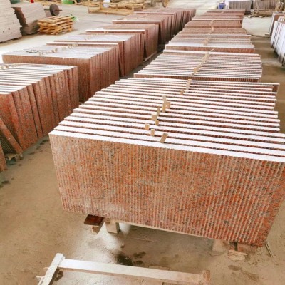 枫叶红花岗岩厂家直供虾红将军红市政园林工程干挂地铺石材楼图4