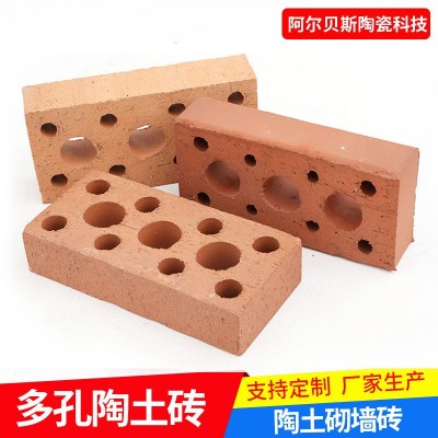 陶土砖抗压耐腐外墙陶土烧结砖小区别墅多孔砌墙砖轻质建筑外墙砖