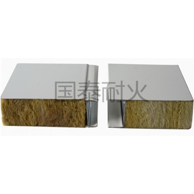 直供岩棉夹芯板 外墙隔热岩棉板彩钢夹心烘道烤箱保温镀锌复合板图4