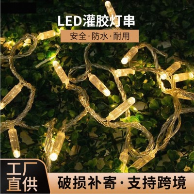 户外露营灌胶灯串led防水灯串满天星广场亮化装饰彩LED室外超亮