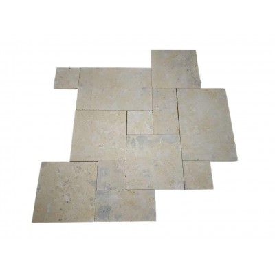 莱姆石凡尔赛拼罗马拼米黄皮革面石材古堡面园林建材文化石石头图3