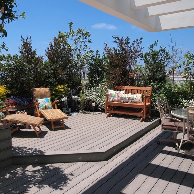 生态露台户外高密度木饰钢芯地板花园庭院生态木塑木地板材料工厂图4