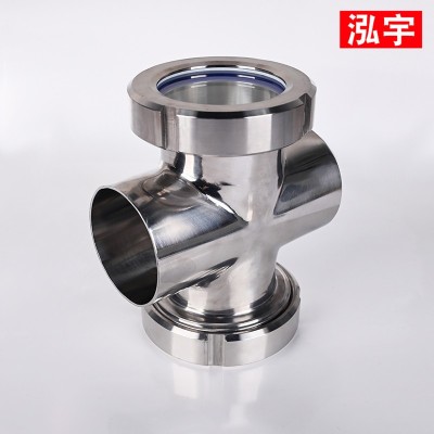 不锈钢四通视镜304不锈钢焊接十字型视盅对焊活接管道视镜图3