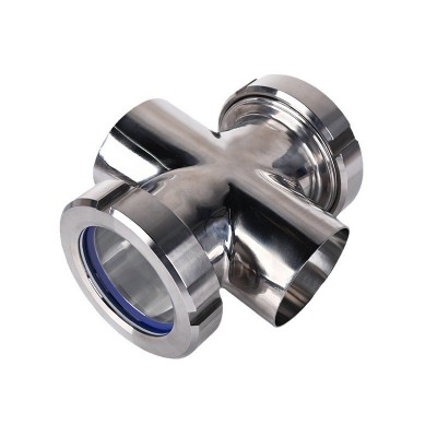 不锈钢四通视镜304不锈钢焊接十字型视盅对焊活接管道视镜图5