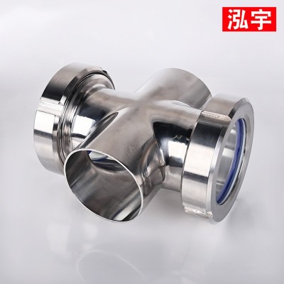 不锈钢四通视镜304不锈钢焊接十字型视盅对焊活接管道视镜图4