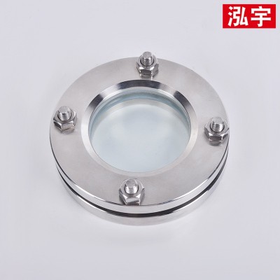 304不锈钢法兰视镜 玻璃内六角人孔视镜观察孔对夹视镜DN50 65 80图2
