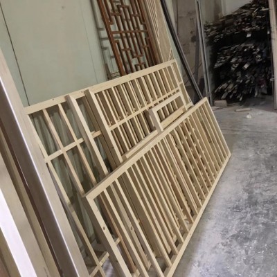 新中式实木屏风隔断客厅玄关花格格栅移动隔断现代简约办公室坐屏图3