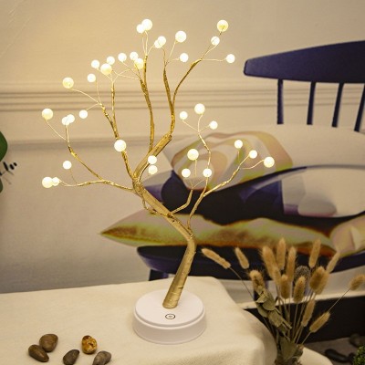 珍珠萤火虫树灯LED铜线灯小夜灯电池盒USB圣诞节房间卧室装饰串灯图3