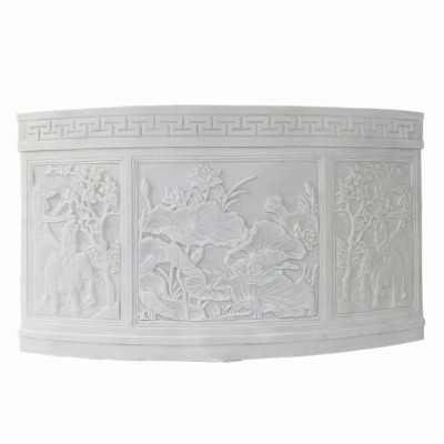 厂家供应石材汉白玉雕塑整石雕刻汉白玉水缸庭院石雕艺术摆件图3