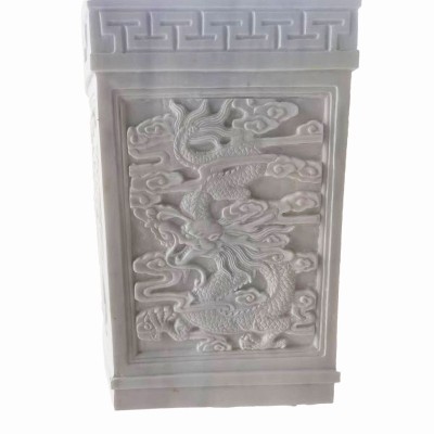 厂家供应石材汉白玉雕塑整石雕刻汉白玉水缸庭院石雕艺术摆件图4