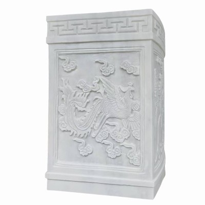 厂家供应石材汉白玉雕塑整石雕刻汉白玉水缸庭院石雕艺术摆件图5