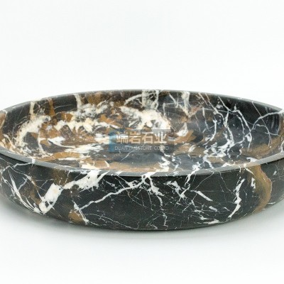 北欧简约风格天然大理石水果盘收纳托盘石材工艺品厨房客厅摆件图5