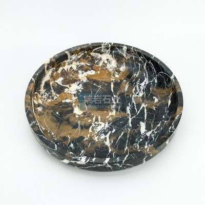 北欧简约风格天然大理石水果盘收纳托盘石材工艺品厨房客厅摆件图4