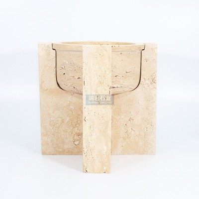 北欧简约风格洞石大理石托盘软装茶盘首饰化妆品收纳盘蛋糕浴室图2