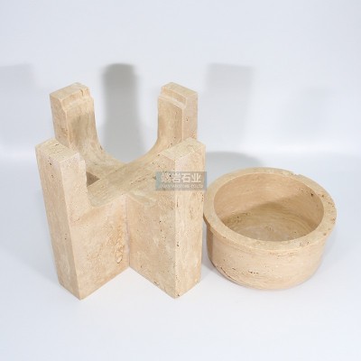 北欧简约风格洞石大理石托盘软装茶盘首饰化妆品收纳盘蛋糕浴室图5