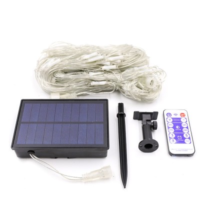 户外露营太阳能冰条灯室外长廊亮化装饰窗帘灯网红氛围瀑布灯批发图5