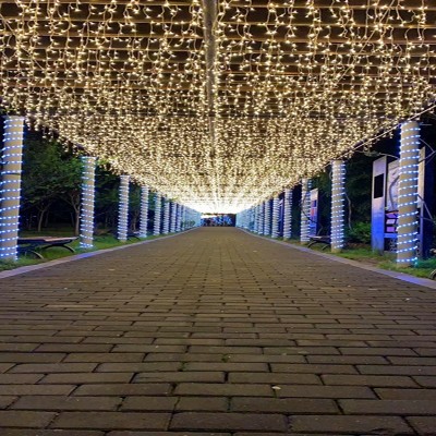 户外露营太阳能冰条灯室外长廊亮化装饰窗帘灯网红氛围瀑布灯批发图3
