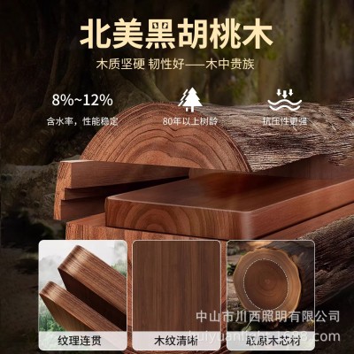 超薄护眼卧室灯吸顶灯简约新款胡桃木色花朵儿童房间灯阳台入户灯图2