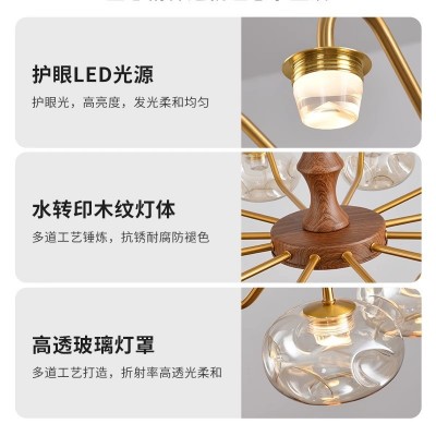 客厅吊灯法式中古风复古2026新款餐厅灯主卧室灯魔豆大厅吊灯1图3