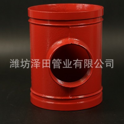 沟槽正三通 沟槽管件三通连接件 消防三通铸铁连接件沟槽异径三通图2