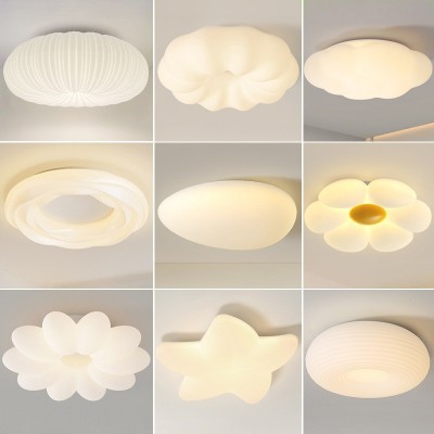 全光谱南瓜卧室吸顶灯现代简约奶油风led网红云朵房间灯中山灯具