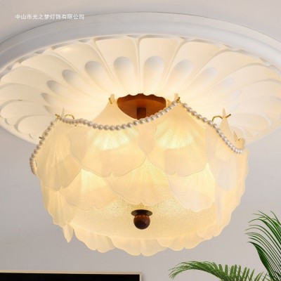 水晶灯吸顶灯法式轻奢浪漫水晶客厅灯具中古风护眼全光谱主卧室灯