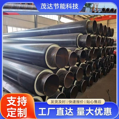 河北聚氨酯保温管现货热力管道预制直埋聚氨酯发泡钢套钢保温材料图2