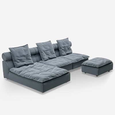 迈阿密双面磨砂布羽绒沙发极简网红创意设计师客厅组合拉点沙发