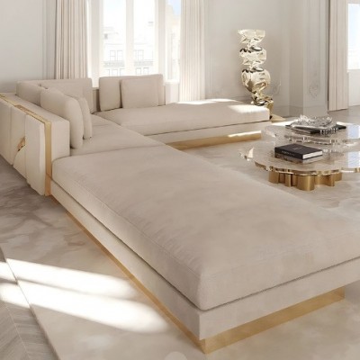 定制轻奢设计师艺术模块沙发现代别墅大平层客厅豪华布艺组合沙发