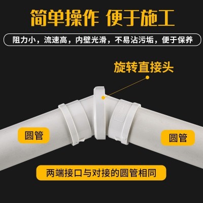 PVC排水旋转直接 50/75/110 国标加厚 360度旋转调节接头厂家直供图4