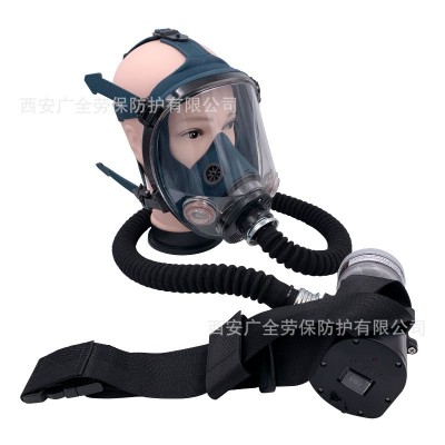 电动便携送风式防尘毒面具硅胶大视野全面罩 煤矿喷漆长管呼吸器图2