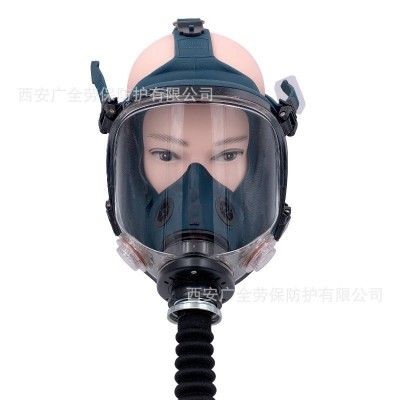 电动便携送风式防尘毒面具硅胶大视野全面罩 煤矿喷漆长管呼吸器图3