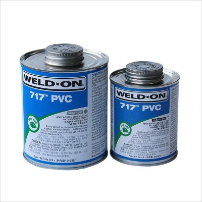 管道专用胶水UPVC717灰色PVC胶水高粘度低挥发ASTMD2564室温固化
